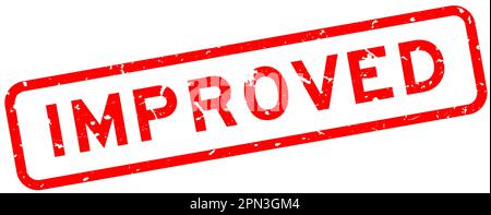 Grunge Red verbessertes Wort quadratischer Gummidichtungsstempel auf weißem Hintergrund Stock Vektor