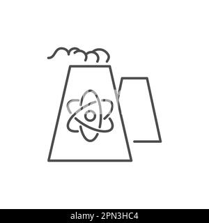 Lineares Vektorsymbol für Kernkraftwerk Stock Vektor