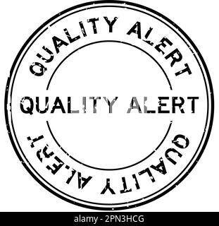 Grunge schwarz Qualität Alarm Wort rund Gummi Siegel Stempel auf weißem Hintergrund Stock Vektor