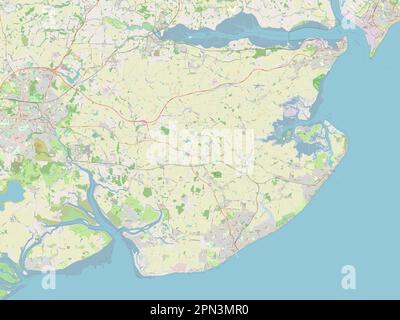 Tendring, nicht-Metropolitan District von England - Großbritannien. Straßenkarte Öffnen Stockfoto