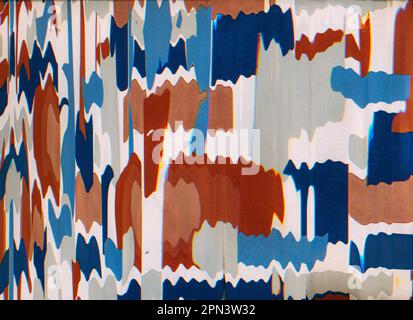 Glitch Art Farbverzerrung digitales Farbrauschen Stockfoto