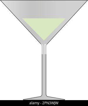 Ein farbiges Glas Martini Icon. Vektordarstellung des alkoholischen Getränks Stock Vektor