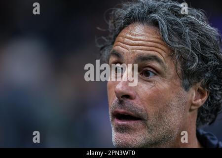 Mailand, Italien. 15. April 2023. Fabio Galante schaut während des Fußballspiels der Serie A 2022/23 zwischen dem FC Internazionale und dem AC Monza im Giuseppe Meazza Stadion. Endstand: Inter 0:1 Monza. Kredit: SOPA Images Limited/Alamy Live News Stockfoto