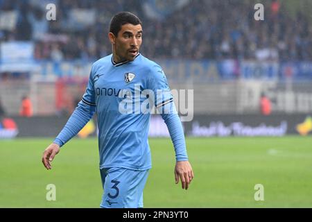 Berlin, Deutschland. 16. April 2023. Berlin, Deutschland. April 16. 2023: Danilo Soares (3) von VfL Bochum während des Spiels Bundesliga - 1. FC Union Berlin gegen VfL Bochum - an der Alten Foersterei. Berlin, Deutschland. (Ryan Sleiman /SPP) Guthaben: SPP Sport Press Photo. Alamy Live News Stockfoto