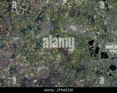 Windsor und Maidenhead, Großstadtbezirk von England - Großbritannien. Hochauflösende Satellitenkarte Stockfoto