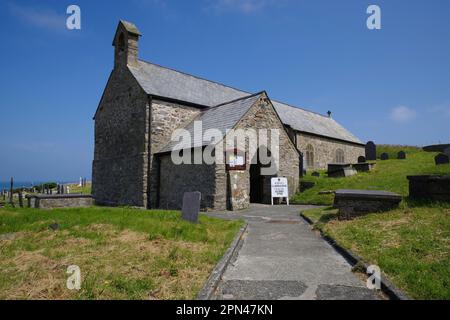 Llanbadrig Church, Cemaes Bay, Anglesey, North Wales, Vereinigtes Königreich Stockfoto