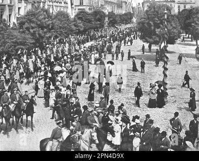 Feierlichkeiten in Krakau anlässlich des 500. Jahrestags der Schlacht von Grunwald. Foto von 1910. Stockfoto