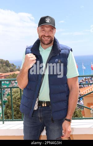 Monaco, Monaco. 16. April 2023. MONACO, Monte Carlo, 15. April 2023; Tyson Fury nimmt am Open Master 1000 Monte Carlo am 15 2023. April Teil, Bild und Copyright Thierry CARPICO/ATP Images (CARPICO Thierry/ATP/SPP). Gutschrift: SPP Sport Press Photo. Alamy Live News Stockfoto
