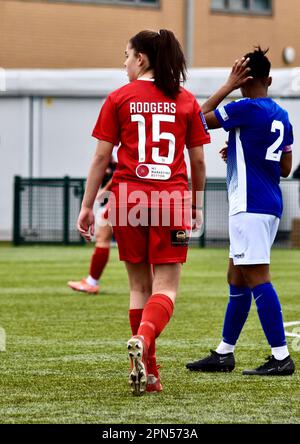 Teesside, Großbritannien. 16. April 2023. Die Amber Rodgers von Middlesbrough spielten den FC Middlesbrough Women in der FA Women's National League Division One North. Die Besucher gewannen 0-2 im Map Group UK Stadium in Stockton-on-Tees trotz einer guten Leistung aus der Heimat. Kredit: Teesside Snapper/Alamy Live News Stockfoto