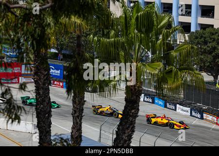 Long Beach, USA. 16. April 2023. 28 GROSJEAN Romain (Fra), Andretti Autosport, Dallara IR18 Honda, Action während des Acura Grand Prix von Long Beach 2023, 3. Runde der 2023 NTT IndyCar-Serie, vom 14. Bis 16. April 2023 auf den Straßen von Long Beach, in Long Beach, Kalifornien, Vereinigte Staaten von Amerika - Photo Florent Gooden/DPPI Credit: DPPI Media/Alamy Live News Stockfoto