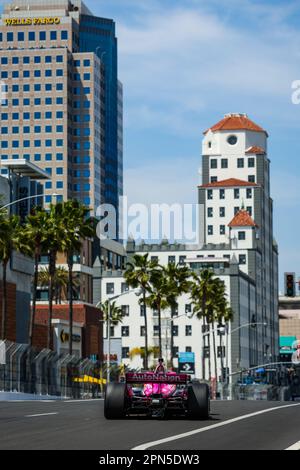 Long Beach, USA. 16. April 2023. 60 PAGENAUD Simon (Fra), Meyer Shank Racing, Dallara IR18 Honda, Action während des Acura Grand Prix von Long Beach 2023, 3. Runde der 2023 NTT IndyCar-Serie, vom 14. Bis 16. April 2023 auf den Straßen von Long Beach, in Long Beach, Kalifornien, Vereinigte Staaten von Amerika - Photo Florent Gooden/DPPI Credit: DPPI Media/Alamy Live News Stockfoto