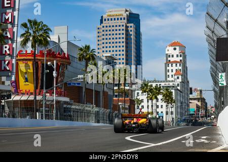 Long Beach, USA. 16. April 2023. 28 GROSJEAN Romain (Fra), Andretti Autosport, Dallara IR18 Honda, Action während des Acura Grand Prix von Long Beach 2023, 3. Runde der 2023 NTT IndyCar-Serie, vom 14. Bis 16. April 2023 auf den Straßen von Long Beach, in Long Beach, Kalifornien, Vereinigte Staaten von Amerika - Photo Florent Gooden/DPPI Credit: DPPI Media/Alamy Live News Stockfoto