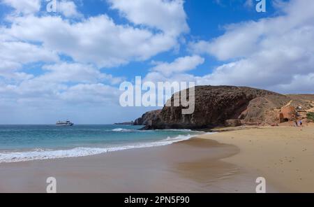 Playa de Mujeres, einer der Papagayo-Strände, in der Nähe von Playa Blanca, Lanzarote, Kanarische Inseln, Spanien Stockfoto