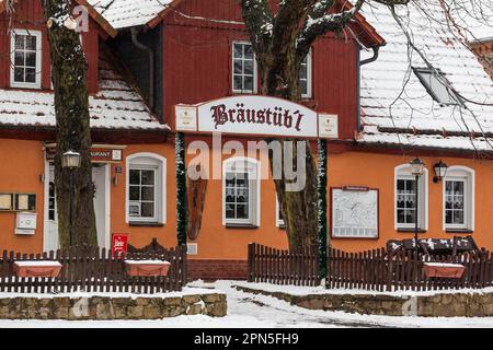 Restaurant Braeustuebel Friedrichsbrunn im Harz-Gebirge Stockfoto