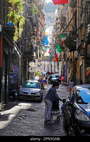 Allee, Quartieri Spagnoli, Spanisches Viertel, Bezirk, Neapel, Kampanien, Italien Stockfoto