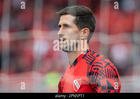 Ciudad De Avellaneda, Argentinien. 16. April 2023. Rodrigo Rey Independiente bei einem Liga Profesional 2023 Match zwischen Independiente und Racing Club im Estadio Libertadores de America. Endstand: Independiente 1:1 Racing Club Credit: SOPA Images Limited/Alamy Live News Stockfoto