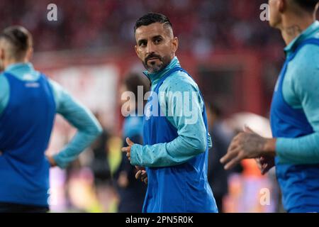 Ciudad De Avellaneda, Argentinien. 16. April 2023. Maximiliano Morález vom Racing Club bei einem Liga Profesional 2023 Match zwischen Independiente und Racing Club im Estadio Libertadores de America. Endstand: Independiente 1:1 Racing Club Credit: SOPA Images Limited/Alamy Live News Stockfoto