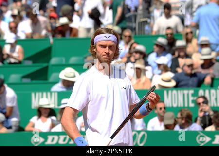 Monaco, Monaco. 16. April 2023. Holger Rune gegen Andrey Rublev, Final Open Rolex Master 1000 Monte Carlo April 16 2023. (CARPICO Thierry/ATP/SPP) Kredit: SPP Sport Press Photo. Alamy Live News Stockfoto