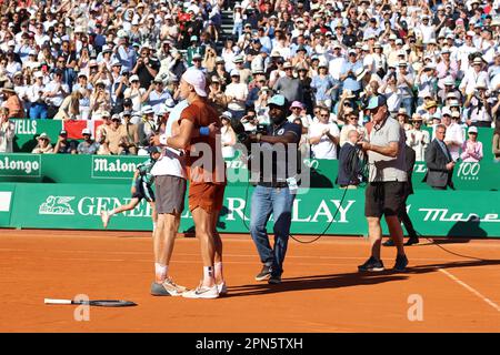 Monaco, Monaco. 16. April 2023. MONACO, Monte Carlo, 16. April 2023; Holger Rune gegen Andrey Rublev, Final Open Rolex Master 1000 Monte Carlo Tennis Turnier im Monte Carlo Tennis Club am 16. April 2023 wurde Andrey RUBLEV in diesem Finale zum Sieger – Bild und Copyright Thierry CARPICO/ATP Images (CARPICO Thierry/ATP/SPP) Credit: SPP Sport Press Photo. Alamy Live News Stockfoto