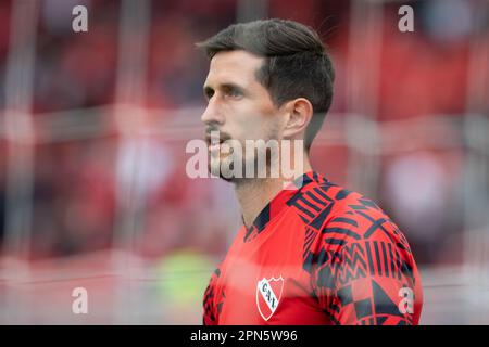 Ciudad De Avellaneda, Argentinien. 16. April 2023. Rodrigo Rey Independiente bei einem Liga Profesional 2023 Match zwischen Independiente und Racing Club im Estadio Libertadores de America. Endstand: Independiente 1:1 Racing Club (Foto: Manuel Cortina/SOPA Images/Sipa USA). Gutschrift: SIPA USA/Alamy Live News Stockfoto