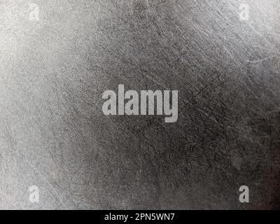 Nahaufnahme mit zerkratzter Aluminiumoberfläche Stockfoto