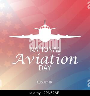 National Aviation Day Kalligraphie Handschrift, amerikanischer Feiertag am 19. August, moderne Hintergrundvektordarstellung Stock Vektor