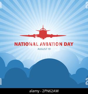 Nationaler Flugtag. Die moderne Vektordarstellung wurde im August 19 in den USA gefeiert Stock Vektor