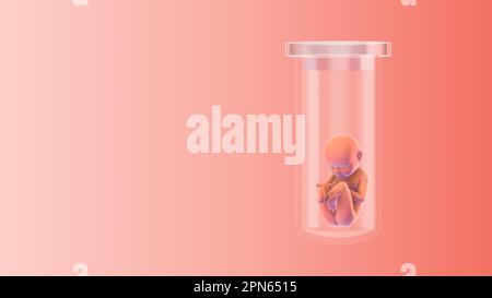 Vitro-Fertilisation mit dem Reagenzglasbaby Stockfoto