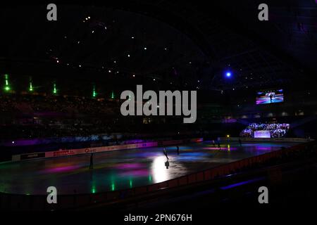 Tokio, Japan. 15. April 2023. Allgemeine Ansicht Abbildung Skating : Trophäe der ISU-Weltmannschaft in Abbildung Skating 2023 Freilaufbahn für Herren im Tokyo Gymnasium in Tokio , Japan . Kredit: Yohei Osada/AFLO SPORT/Alamy Live News Stockfoto