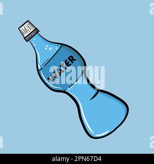 Vektorflasche Wasser auf blauem Hintergrund Stock Vektor