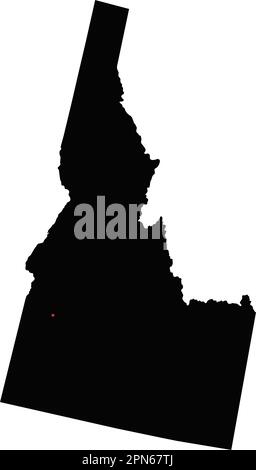Sehr detaillierte Idaho Silhouette Karte. Stock Vektor