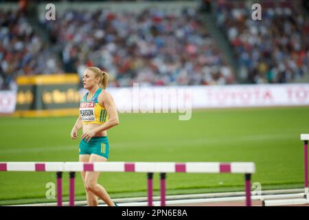 Sally Pearson nimmt an der Leichtathletik-Weltmeisterschaft 2017 in London Teil. Stockfoto