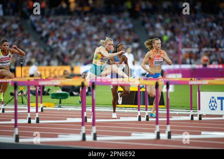 Sally Pearson nimmt an der Leichtathletik-Weltmeisterschaft 2017 in London Teil. Stockfoto