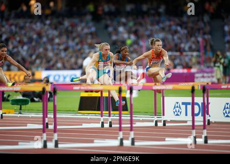 Sally Pearson nimmt an der Leichtathletik-Weltmeisterschaft 2017 in London Teil. Stockfoto