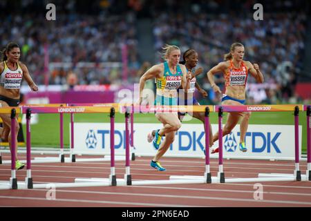 Sally Pearson nimmt an der Leichtathletik-Weltmeisterschaft 2017 in London Teil. Stockfoto