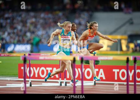 Sally Pearson nimmt an der Leichtathletik-Weltmeisterschaft 2017 in London Teil. Stockfoto