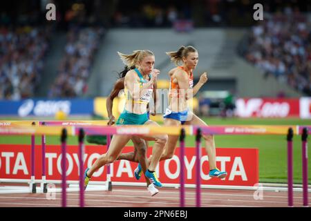 Sally Pearson nimmt an der Leichtathletik-Weltmeisterschaft 2017 in London Teil. Stockfoto