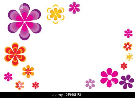 Satz bunter Blumen auf weißem Hintergrund Stock Vektor