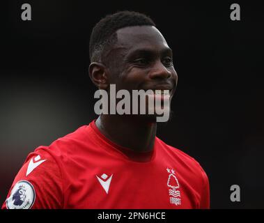 Nottingham, Großbritannien. 16. April 2023. Moussa Niakhate aus Nottingham Forest während des Premier League-Spiels auf dem City Ground, Nottingham. Der Bildausdruck sollte lauten: Simon Bellis/Sportimage Credit: Sportimage/Alamy Live News Stockfoto