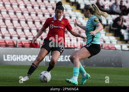 Leigh, England, 15. April 2023: Lucia Garcia (17 Manchester United) im Leigh Sports Village Park in Leigh, England, beim Halbfinale der Damen-FACup zwischen Manchester United und BrightonHA. (MHodsman/SPP) Stockfoto