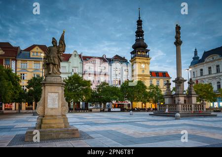 Masaryk-Platz in der Stadt Otrava, Tschechische Republik. Stockfoto
