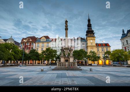 Masaryk-Platz in der Stadt Otrava, Tschechische Republik. Stockfoto