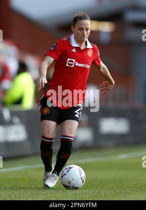 Manchester United Ona Batlle in Aktion beim Vitality Women's FA Cup, Halbfinalspiel im Leigh Sports Village, Leigh. Foto: Samstag, 15. April 2023. Stockfoto