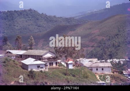 Kohima ist die Hauptstadt des nordöstlichen indischen Bundesstaates Nagaland. Kohima ist bekannt für seine unberührte Schönheit, dieser Ort fasziniert seit Generationen die Menschen. Kohima ist bekannt für Kewhi-Blumen, die überall in den Bergen und auf dem Kriegsfriedhof zu finden sind. Stockfoto