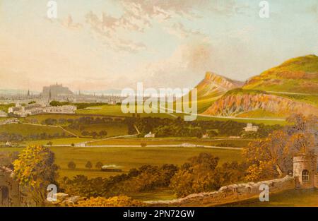 Edinburgh von Craigmillar Castle, Stadt Edinburgh, Schottland, Großbritannien, historische Illustration 1889 Stockfoto