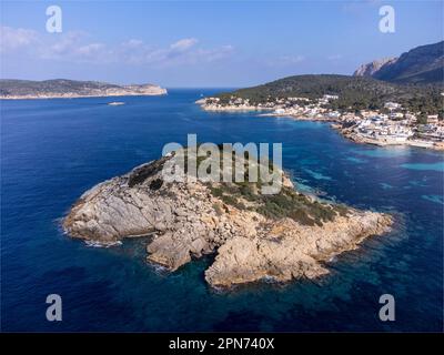 Es Pantaleu Island, Sant Elm, andratx Coast, Mallorca, Balearen, Spanien Stockfoto