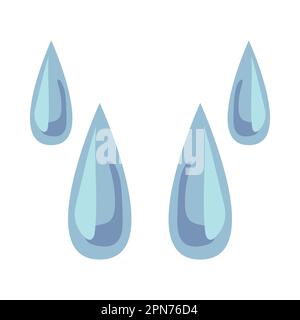 Klare Wassertropfen, flache Vektordarstellung Stock Vektor