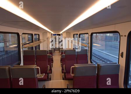 Das Innere einer SBB-Regionalbahn in St. Gallen, Schweiz Stockfoto