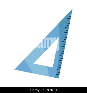 Dreieckslineal für die Vektordarstellung von Mathematik- oder Geometrieklassen Stock Vektor
