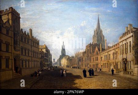 Blick auf die High Street, Oxford, Joseph Mallord William Turner, 1810, Ashmolean Museum, University of Oxford, Oxfordshire, England, Großbritannien Stockfoto